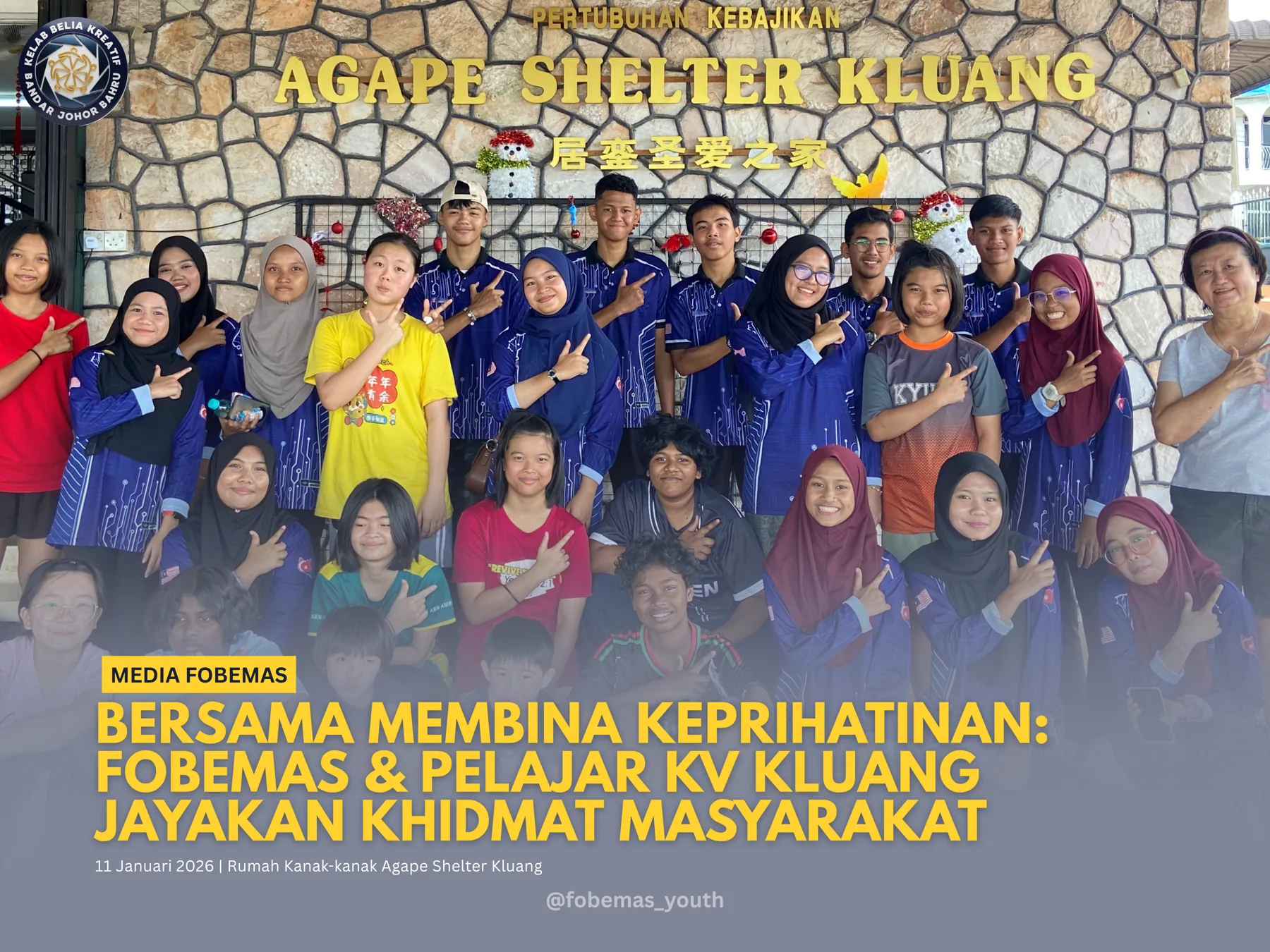 Program khidmat masyarakat FOBEMAS di Agape Shelter Kluang
